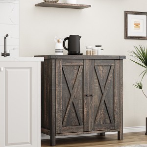 Adjustable Shelf and 2 Barn Doors,Farmhouse Sideboard Buffet Cabinet,   for Living Room, Dining Room American - 1 of 4