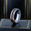 Jewelry Avalanche 6mm Beveled Mahogany Wood Inlay Tungsten Carbide Men Women Wedding Band - 2 of 4