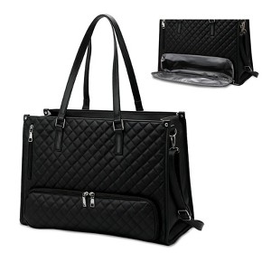 EcoSummer Lunch Tote Bag for Women 15.6" Work Tote with Insulated Compartment Laptop Briefcase with Wristlet,Black. - 1 of 4