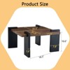 ALEXOUN Rectangle Coffee Table with Sturdy MDF Desktop & Metal Legs, Vintage Mortise Tenon Center Table for Home and Apartment - 3 of 4