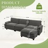 113'' Corduroy 3+1 L-Shaped Modular Sectional Sofa with Ottoman, Double-Layer Thick Cushion, Cup Holders and Storage Bags - 4 of 4