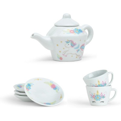 Unicorn Porcelain Tea Set with Pink Ceramic Cups, 13 Pieces