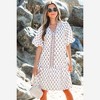 Amaryllis Women’s Ruffle Sleeve V Neck Mini Dress Tiered Hem Pink Green Leaf Print Relaxed Fit Lightweight - 3 of 4