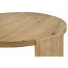 40" Wood Round Coffee Table with Sculptural Legs, Driftwood Finish and Thick Curved Base for Living Room - 4 of 4