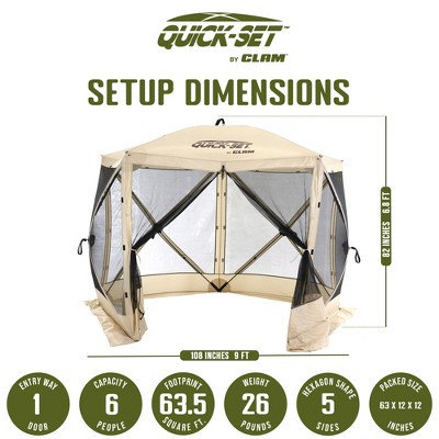 Green 9' x 9' Portable Outdoor Gazebo Canopy Shelter