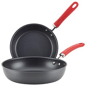 Rachael Ray Create Delicious Deep Hard Anodized Nonstick Frying Pan Set / Skillet Set - 9.5 Inch and 11.75 Inch, Gray - 1 of 4