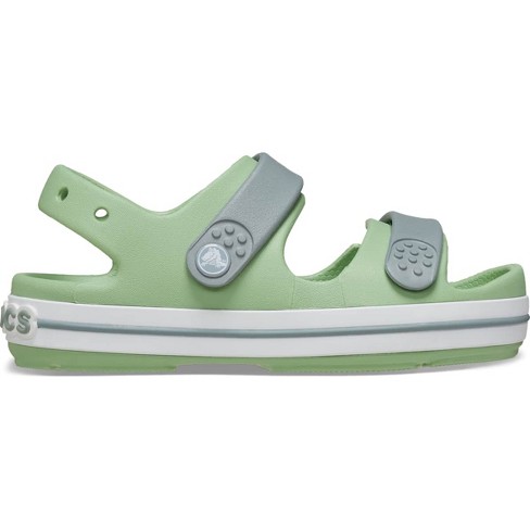 Crocs Kids' Crocband Cruiser Sandals, C11, Fair Green/Dusty Green