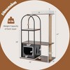 Costway 47" Large Cat Tree Tower with Top Perch Cat Bed Cat Condo Scratching Posts Indoor Black/White - 3 of 4