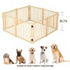 LAOTIES Folding Wooden Freestanding Dog Gate,8 Panel Indoor Pet Fence for Doorways,Stairs And Hallways,Step Over Dog Barrier - 4 of 4