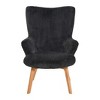Napster Fuzzy Plush Upholstery Wingback Arm Chair with Solid Wood Legs - 4 of 4