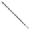 Black Bow Jewelry 9mm Stainless Steel Polished Loose Rope Chain Bracelet, 8 Inch - 2 of 4