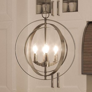 Urban Ambiance Luxury Luxe Industrial Chandelier,  18-3/8"H x 16"W,  Brushed Nickel Finish, UHP2323 - 1 of 4