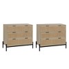 Nathan James Set of 2 Andrew 3 Drawer Rattan Dresser - 2 of 4
