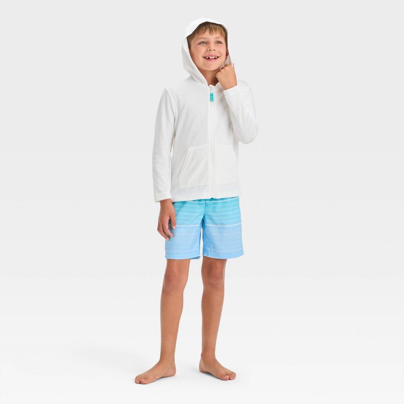 Boys' Solid Zip-Up Cover Up Top - Cat & Jack™, 4 of 5