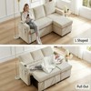 Dyonery 81 "bunk sofa bed, L-shaped sofa, pull-out sofa, reclining backrest, reversible storage lounge chair, tool-free assembly, corduroy - 4 of 4