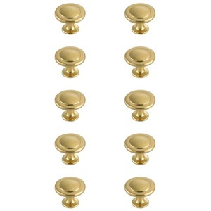 Elegant Lighting Logyn 1.3Inch Diameter Brushed Gold Mushroom Knob Multipack (Set of 10) - 1 of 4