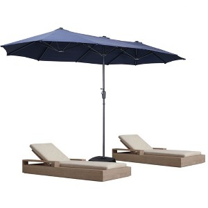 Ainfox 15ft Large Patio Umbrella With LED Lights And Umbrella Base - 1 of 4
