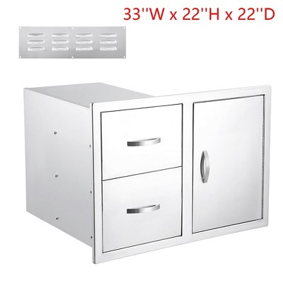 33x22x22 inch BBQ Access Drawer & Door Combo Outdoor Kitchen BBQ Island With Vent