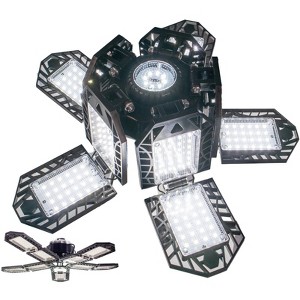 5 Star Super Deals Garage Led Light Bulb 180W LED w/ 10 Adjustable Leaf Aluminum Panels, 256 LEDs, E26/E27 6000K - 7200LM Ceiling Fixture - 1 of 4