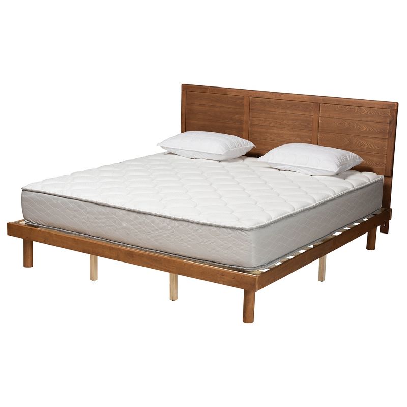 Baxton Studio Daina Mid-Century Modern Walnut Wood Platform Bed, 2 of 8