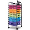 Tangkula 10 Drawer Scrapbook Paper Organizer Rolling Storage Cart for Office School - 2 of 4
