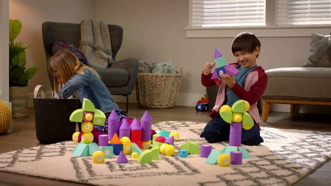 Blockaroo Magnetic Foam Building Blocks, Soft Foam Blocks to Develop Early STEM Learning Skills,  Ultimate Bath Toy for Toddlers & Kids - Castle Set, 2 of 9, play video