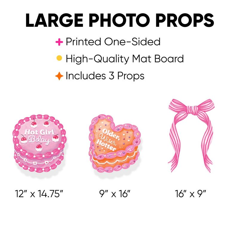 Big Dot of Happiness Hot Girl Bday - Vintage Cake Birthday Party Large Photo Props - 3 Pc, 3 of 6