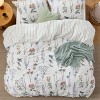 3 Pieces Reversible Striped Duvet Cover Set with Zipper Closure Bedding Set with 8 Corner Ties - 3 of 4