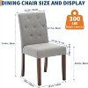 Acekool Set of 6 Washable Chairs - 22" Wide Linen Seats w/Steel Frame, Sage for Small Spaces & Gatherings - 3 of 4