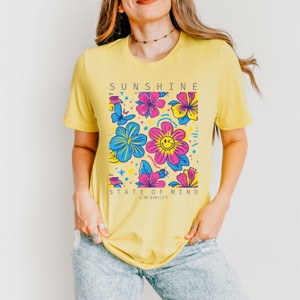 Simply Sage Market S.W.Smiley Sunshine State of Mind Floral Short Sleeve Tee - 1 of 4