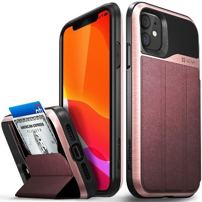 Vena vCommute for Apple iPhone 11 Wallet Case, Leather Flip Cover with Card Slot and Kickstand
