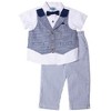 Little Lad Infant Boy's 3-Piece Mock Vest Clothing Set - 2 of 3