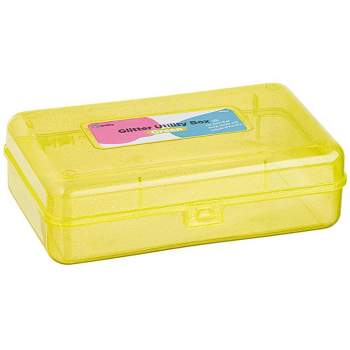 Enday Pencil Box Pink, Large Capacity Plastic Double Deck Box with 12  Compartments, Plastic Pencil Box with Snap-Tight Lid, Hard Pencil Case  Storage