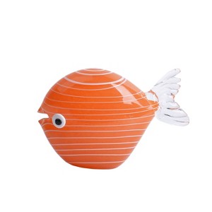 Beachcombers Medium Orange Stripe Fish Glass Art Figurine Home Decor Beach Coastal Ocean Sea Life 8.86 x 2.95 x 5.12 - 1 of 2
