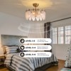 Ludomide 20" Mid Century Gold Crystal Chandelier Ceiling Fan with Light and Remote Control, Caged Chandelier Fandelier for Bedroom - 4 of 4