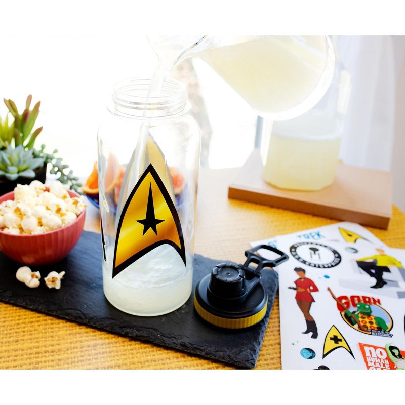 Silver Buffalo Star Trek Gold Delta Logo Twist Spout Water Bottle and Sticker Set | 32 Ounces, 5 of 7