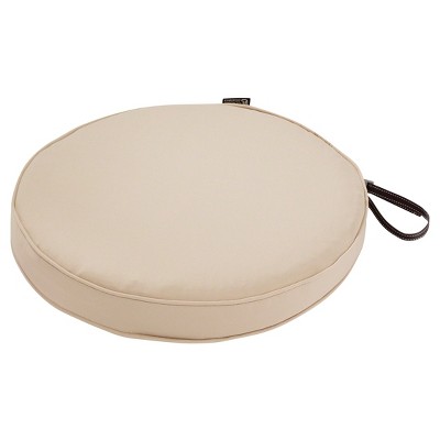 Montlake Fadesafe Round Patio Dining Seat Cushion - Antique Beige - Classic Accessories: Water & Stain-Resistant, Zipper Closure