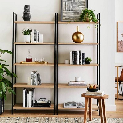 loring 5 shelf leaning bookcase