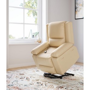 Leather Power Lift Recliner , Wide 21.2" Seat Width Recliner Chairs with Pockets for Living Room CF8013 - 1 of 4