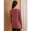 Maternity Long Sleeve Shirt - Solid Color Ribbed Knit Tee with Side Slit Hem - Soft Pregnancy Top for Women, Basic Comfort Fit Wear - 3 of 4