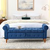 NicBex 64.5 Inch Storage Ottoman Bench Modern Nails Button Tufted Velvet Bench with Unique Arms for Living Room, Bedroom, Entryway - 2 of 4