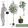 Plant Eucalyptus Tree 4/6 ft Tall, Modern Large Fake Plant Decor in Pot for Indoor Outdoor - 2 of 4