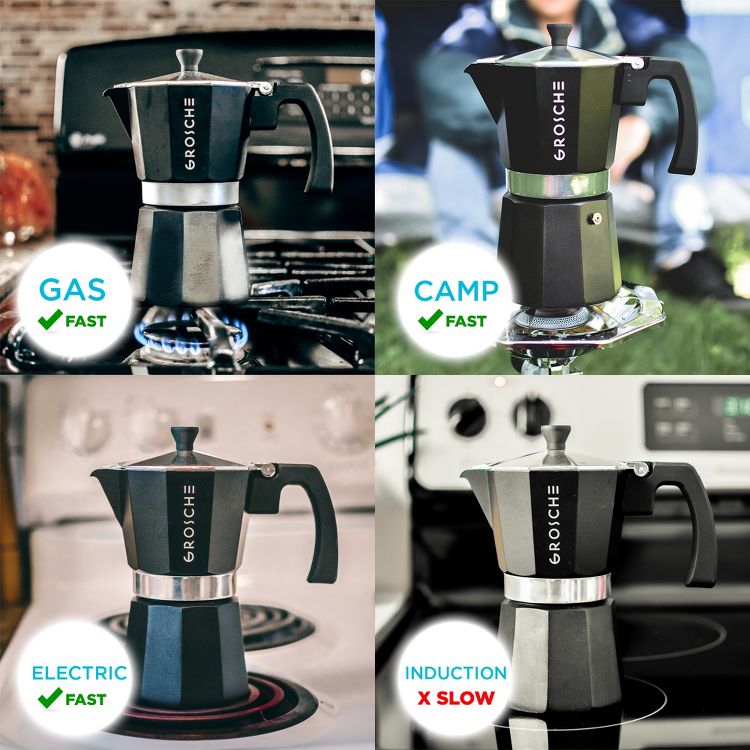 GROSCHE Milano Stovetop Espresso Maker Moka Pot Home Espresso Coffee Maker, 5 of 10
