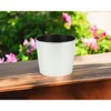 HomeRoots 6" Silver Recycled Plastic Indoor Outdoor Round Pot Planter - 2 of 3
