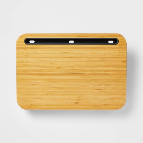 Bamboo Lap Desk with Powerbank and Charging Cable Brown/Black - Threshold™