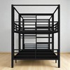 Full Size Quadruple Metal Bunk Bed with Wardrobe and Storage Shelves, Heavy-Duty Frame with Guardrails and Staircase,kids bed - 4 of 4