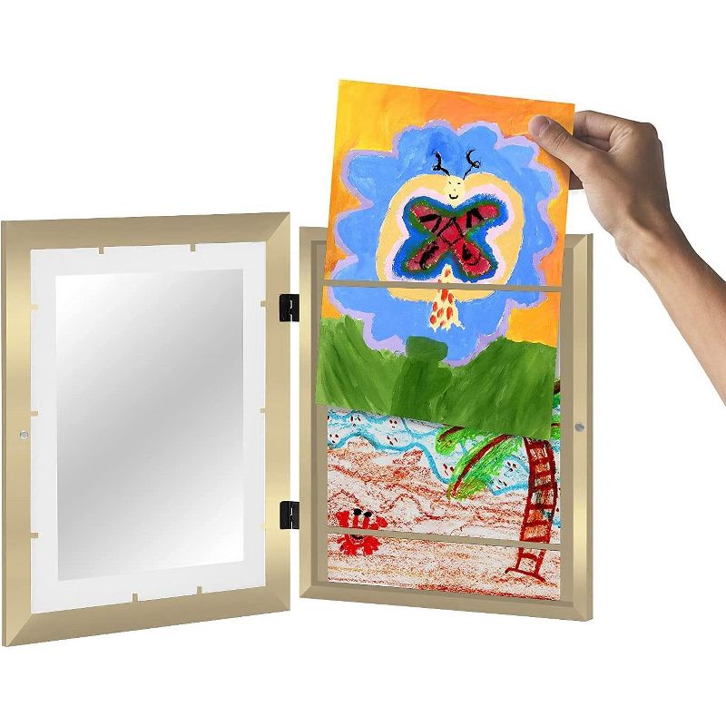 Americanflat Kids Art Frame with tempered shatter-resistant glass - Front opening Wall Display for Artworks - Available in a variety of Colors, 4 of 5