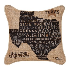 Living Room Accent Pillow USA TEXAS – 17x17 Inch Woven Design by Manual Woodworkers and Weavers - 1 of 3