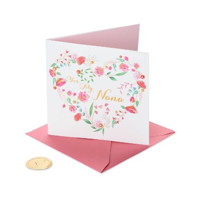 Mothers Day Greeting Card Floral Heart with Text - PAPYRUS