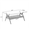 Glass Coffee Table, Modern Rectangle Tempered Glass Top Accent Center Table with Metal Legs, Easy Assembly, for Living Room Home Office - 3 of 4